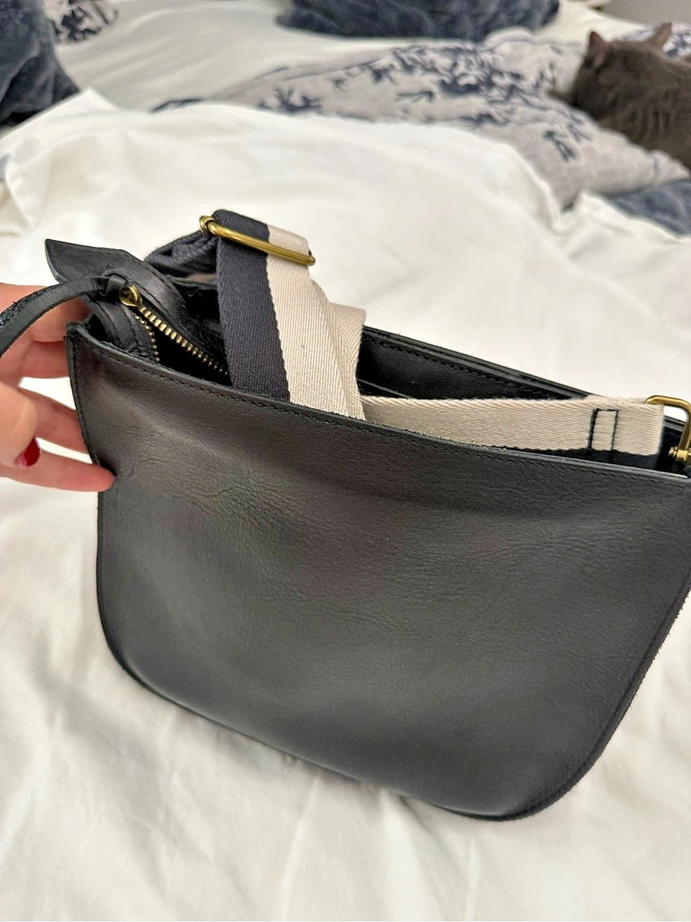 Madewell Black & Cream Crossbody Bag Like New